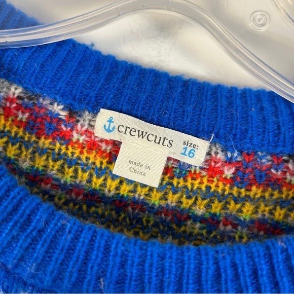 Crewcuts Blue Wool Sweater with Fox and Snowman Design (Youth) 16 - Picture 3 of 9
